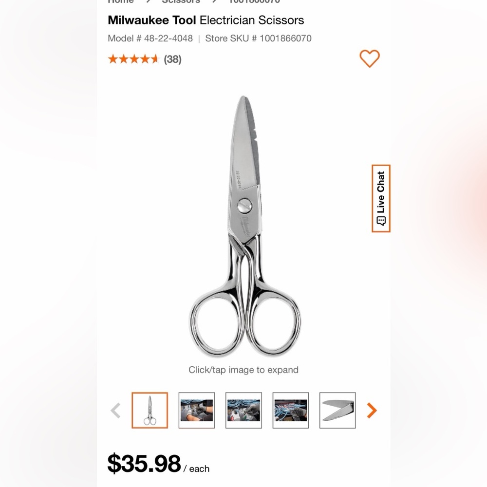 Milwaukee Silver Electrician Scissors
